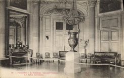 VINTAGE POSTCARD Park of Versailles the Castle Large Trianon the circular living room
