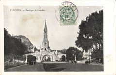 VINTAGE POSTCARD the Pyrenees Basilica of Doors