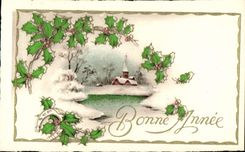 CPA Fantaisie Fleurs Fer a cheval