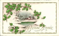 CPA Fantaisie Fleurs Bonne annee