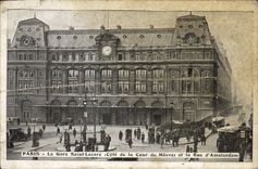 CPA Paris Gare Saint Lazare Cote de la Cour Du Havre et la rue d'Amsterdam