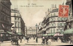 CPA Paris Rue du Havre et Gare Saint Lazare