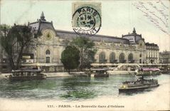 CPA Paris La Nouvelle Gare d'Orleans Bateau Peniche 