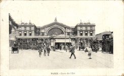 VINTAGE POSTCARD Paris Gare Is Bus