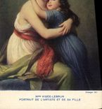 MODERN CARD Mrs. Vigee Lebrun Portrait Of the Artist And His Daughter