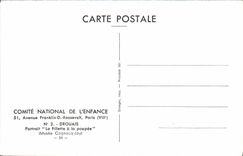 MODERN CARD Drouais Portrait the young girl with the headstock Cognacq Jay