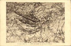 CPA ND De Lorette Carte Du Champ De Bataille d'Artois