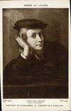 VINTAGE POSTCARD Museum Of Louvre Paris Raphael Sanzio Portrait of young man