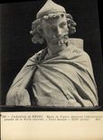VINTAGE POSTCARD Rheims Bust of Figure Decorating left splaying with the central door Cathedral Joseph Saint