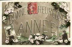 CPA Fantaisie Fleurs Bonne Heureuse Annee