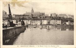 CPA Granville La Haute Ville Et Le Bassin A Flot