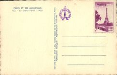 MODERN CARD Paris And Its Wonders the Large palace Label Eiffel Tower