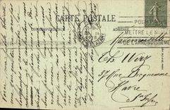 VINTAGE POSTCARD Paris Train station Holy Lazare And Court Of Rome Bus