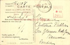 POSTAL París de la VENDIMIA vista en la lumbrera y el bazar del carrusel del ayuntamiento BHV