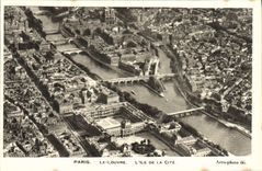 Lumbrera de París de la POSTAL de la VENDIMIA la isla del ISCED