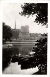 MODERN CARD Paris While Strolling the Island Saint Louis Notre Dame Boat Barge