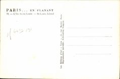 MODERN CARD Paris While Strolling the Island Saint Louis Notre Dame Boat Barge