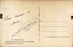 VINTAGE POSTCARD St Jean Of Luz the Parish church