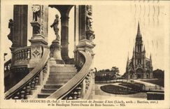 CPA Bon Secours Le Monument De Jeanne d'Arc Et La Basilique Notre Dame De Bon Secours
