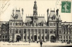 VINTAGE POSTCARD Paris Central House Of the Town hall