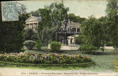 VINTAGE POSTCARD Paris Champs Elysées Concert Of the Ambassadors