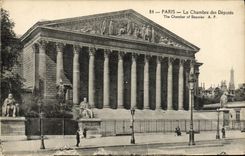 VINTAGE POSTCARD Paris the House of Commons Eiffel Tower