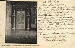 VINTAGE POSTCARD Paris Senat Carries Central Of the Room Of the Conferences