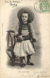 VINTAGE POSTCARD Young Breton Child Folklore
