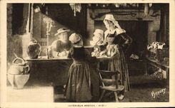 CPA Interieur Breton Midi Folklore