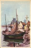 CPA Fantaisie Bateau de peche 