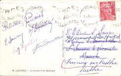 POSTAL de la VENDIMIA con la cueva bendije la petición para usted pesado