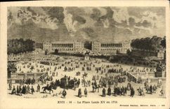 VINTAGE POSTCARD Versailles the place louis XV in 1770