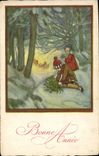 VINTAGE POSTCARD Fantasy Happy New Year Children