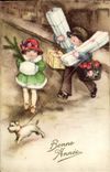 CPA Fantaisie Enfants Chien