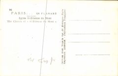 VINTAGE POSTCARD Paris While Strolling Church St Etienne Of the Mount