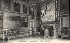 VINTAGE POSTCARD Palate De Fontainebleau Room Of Saint Louis