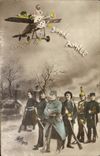 CPA Bonne Annee Soldats Militaria Enfant Avion 