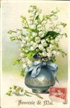 VINTAGE POSTCARD To remember Of May Flowers Lily of the valley