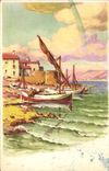 CPA Fantaisie Bateau de peche 