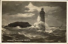 CPA Le Phare Un Jour De Tempete