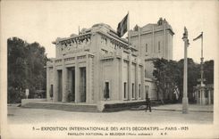 VINTAGE POSTCARD International exhibition Of Decorative Arts Paris 1925 National House De Begique