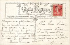 VINTAGE POSTCARD Fantasy Large father Child