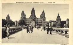 VINTAGE POSTCARD Fair Colonial International Paris 1931 Temple d' Angkor Vat