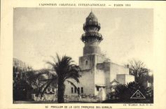 VINTAGE POSTCARD Fair Colonial International Paris 1931 Pavillon of the French Dimension of Somalis
