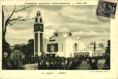 VINTAGE POSTCARD Fair Colonial International Paris 1931 Algerie Minaret