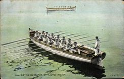 CPA Bateau La vie de marin Un canot major 