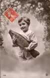 VINTAGE POSTCARD Fantasy Poisson Child