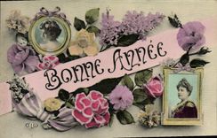 VINTAGE POSTCARD Fantasy Women Flowers