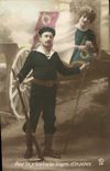 VINTAGE POSTCARD Fantasy Woman Canon Sailor