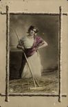 VINTAGE POSTCARD Fantasy Peasant Woman